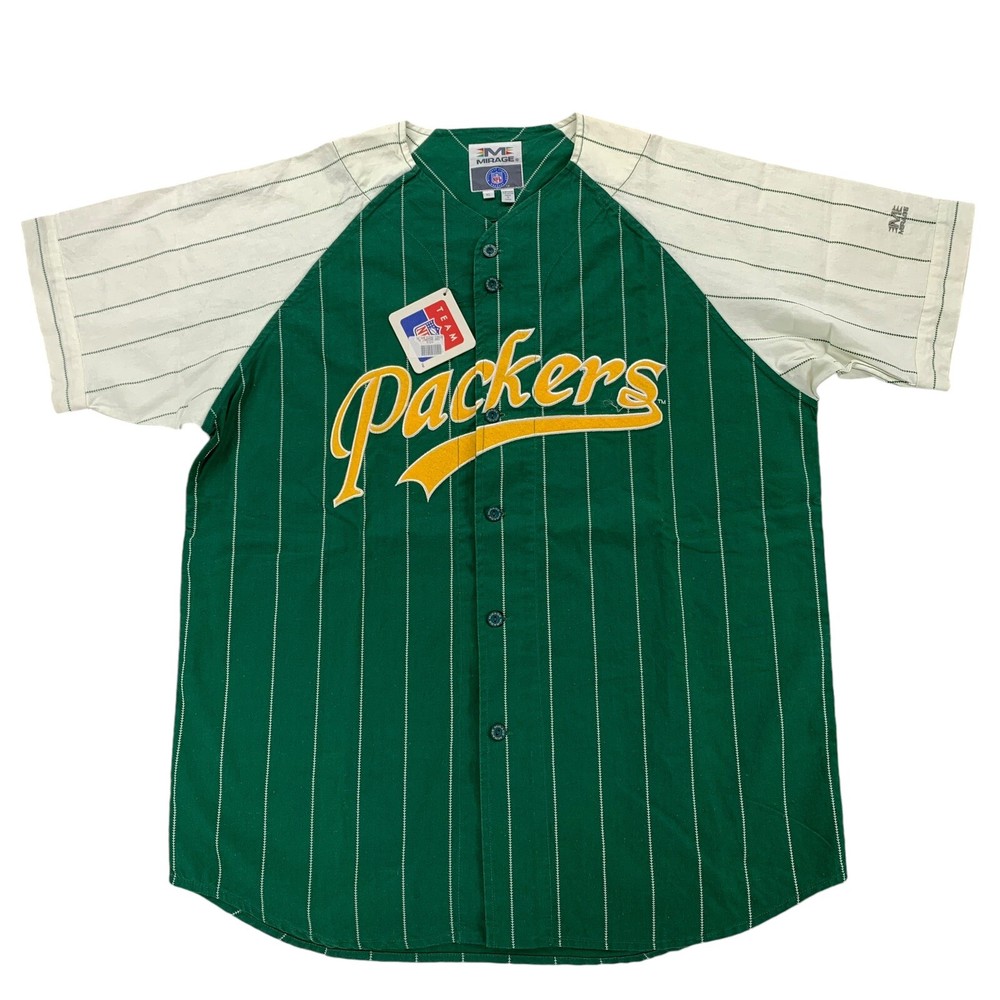 Vintage Green Bay Packers Jersey Men XL Baseball Mirage NFL Football Cheesehead