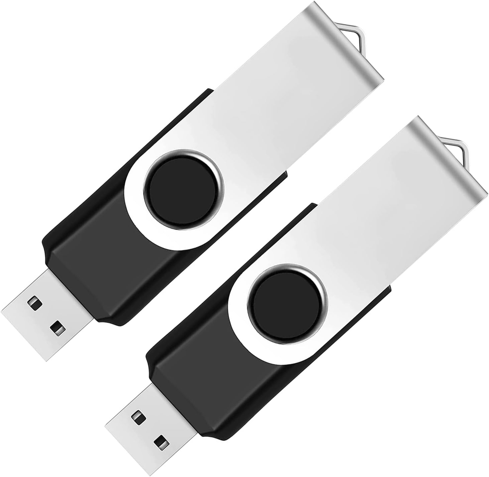 2 Pack 64GB USB 2.0 Flash Drives with Foldable Design for Easy Storage