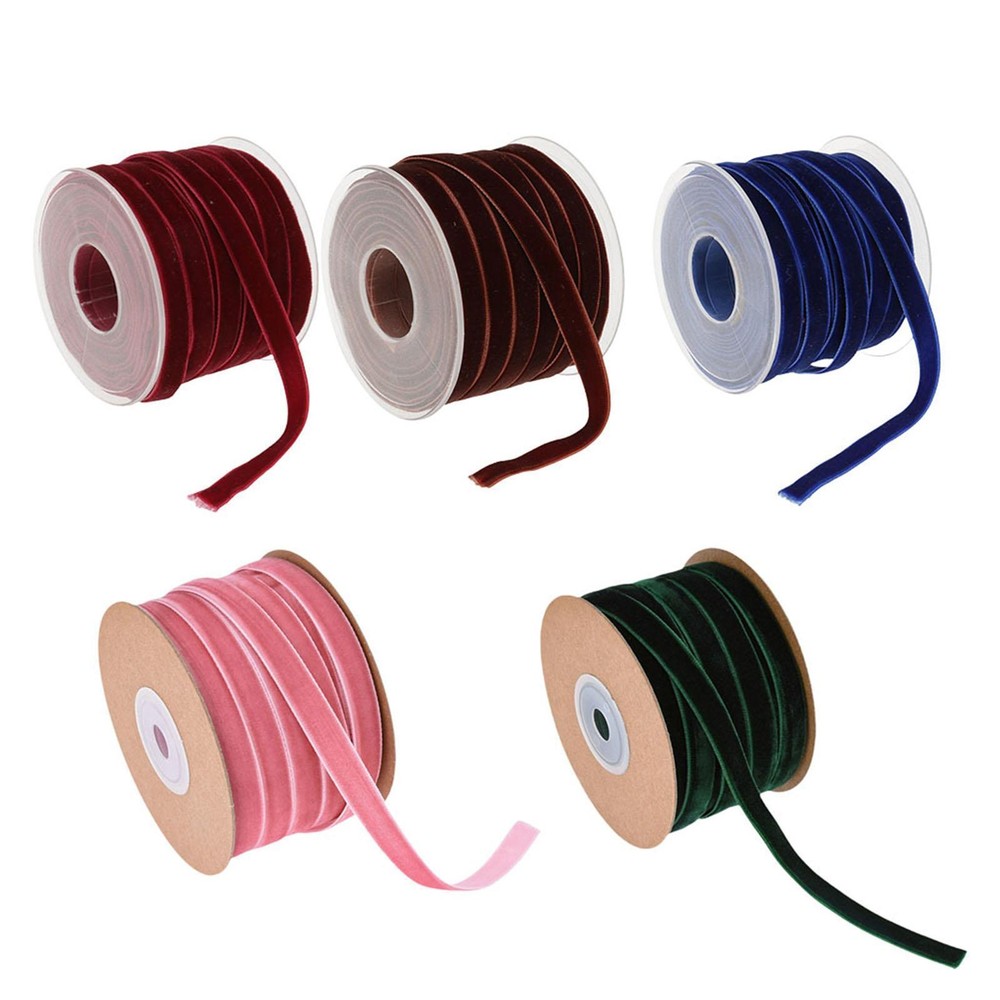 Velvet Ribbon with Spool for Gift Wrapping Decoration Invitation Art Crafts