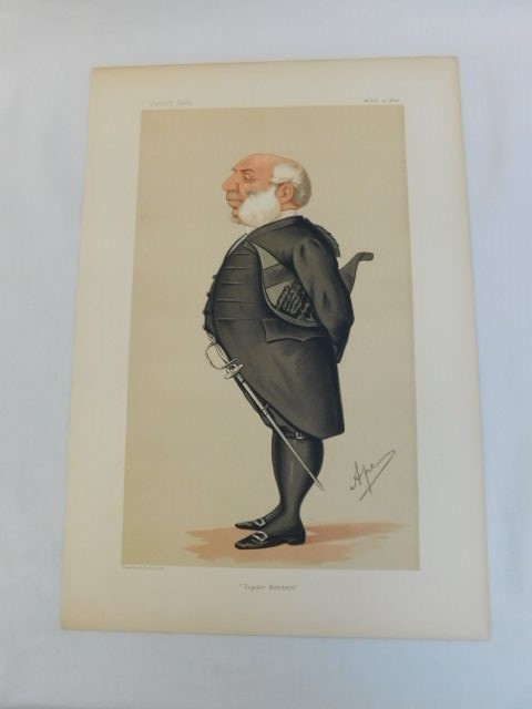ANTIQUE VANITY FAIR PRINT 'POPULAR MEMBERS' BY APE 3-21-1874 MEN OF DAY GOSSETT-image