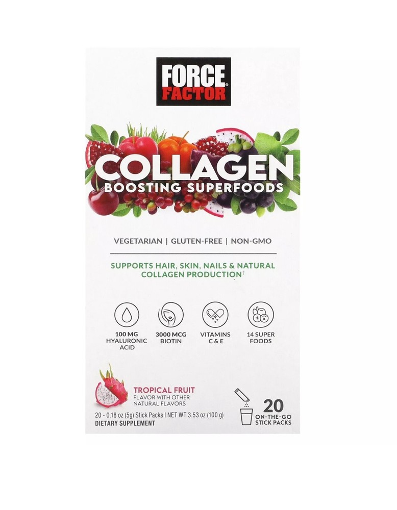 2 pack Collagen Boosting Superfoods, Vegan Collagen Powder, 20 Stick Packs NEW