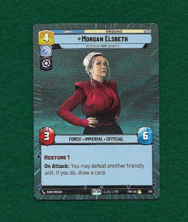 STAR WARS UNLIMITED MORGAN ELSBETH #308 TWILIGHT OF THE REPUBLIC RARE HYPERSPACE
