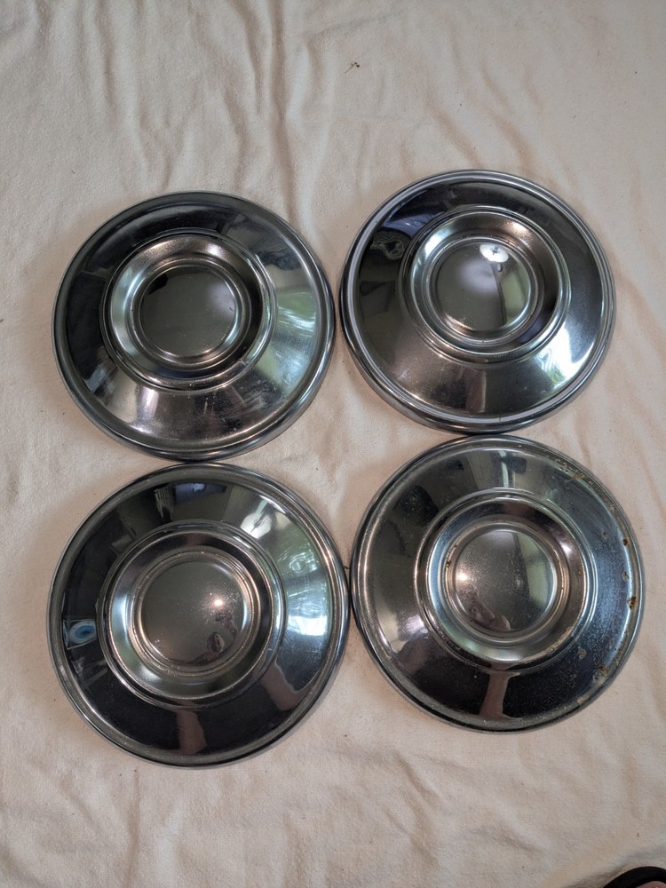 Vintage Datsun 620 Chrome or Stainless Hubcaps - Set of 4 Wheel Covers