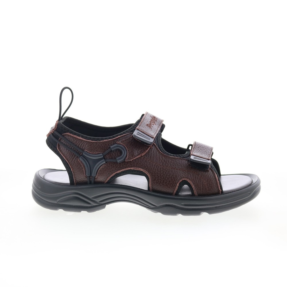 Propet SurfWalker II MSV023LBR Mens Brown Leather Strap Sport Sandals Shoes