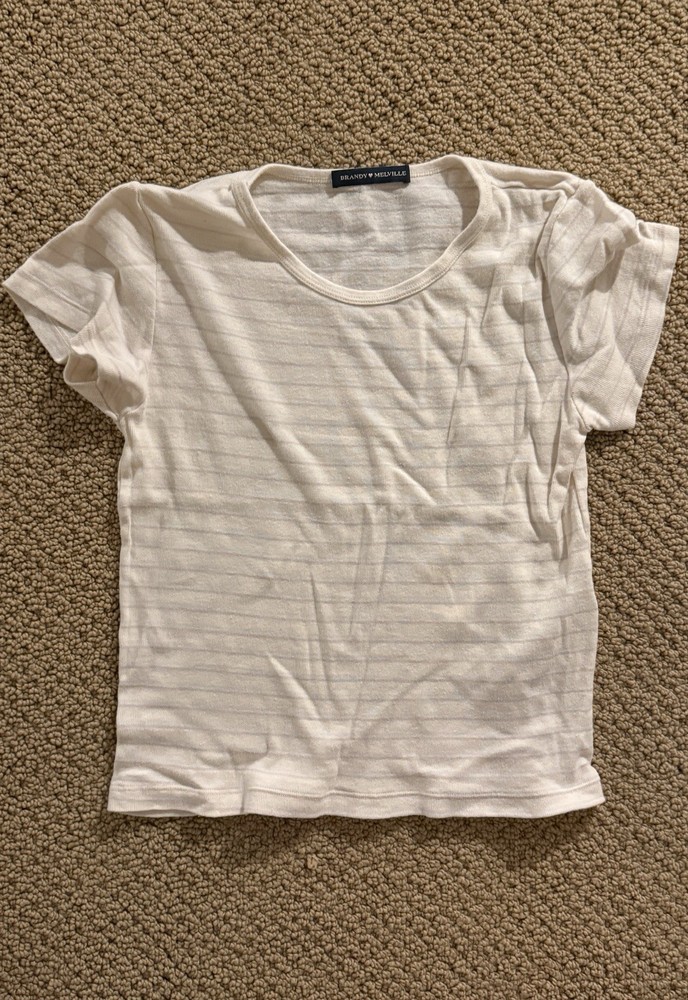 Brandy Melville John Galt Crop Top T Shirt Short Sleeve Baby Tee Striped
