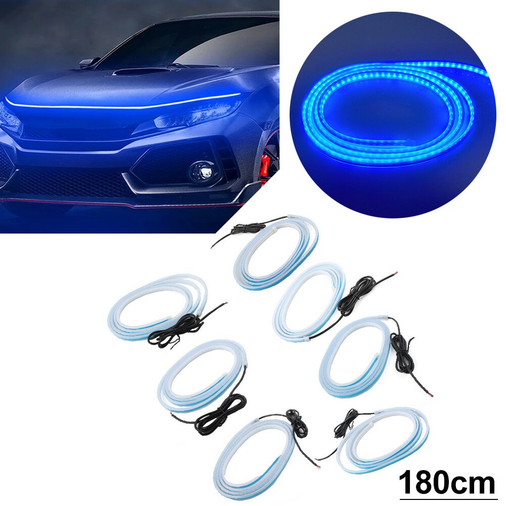 180CM Car Hood  Daytime Running Light Strip Flexible Car Atmosphere Lamps