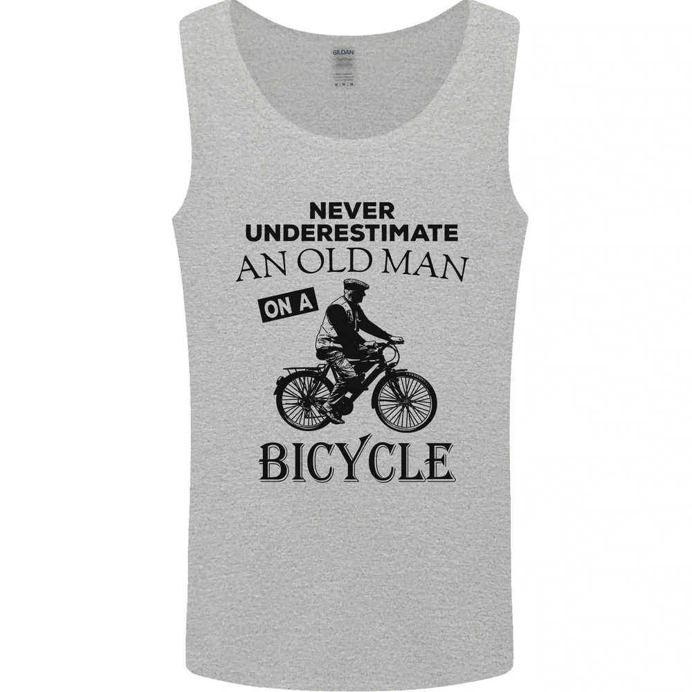 Cycling Never Underestimate Old Man Mens Vest Tank Top