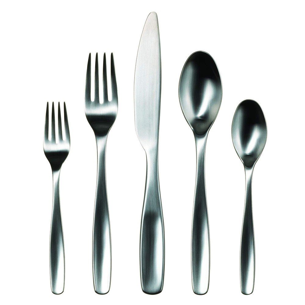 Settings 20-Piece Silverware Vault Collection-Matte Stainless Steel Flatware ...