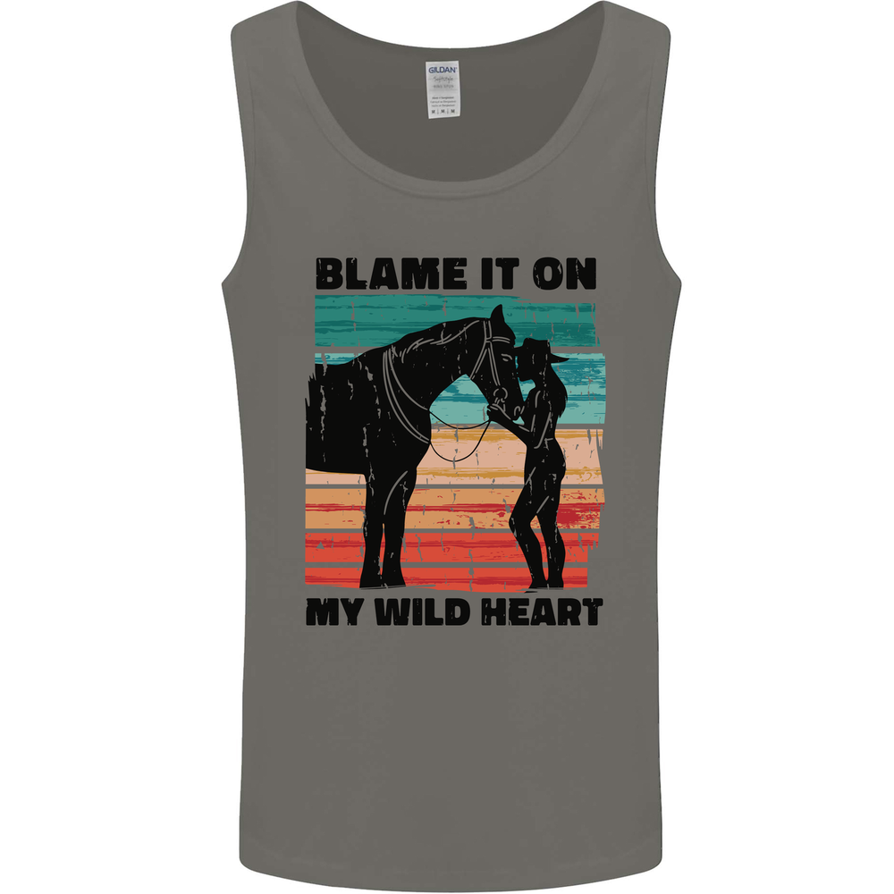 Equestrian Horse Riding My Wild Heart Mens Vest Tank Top