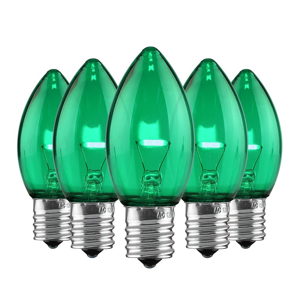 Set of 25 Holiday Lighting Outlet C9 LED Christmas Lights | Green C9 LED Fila...