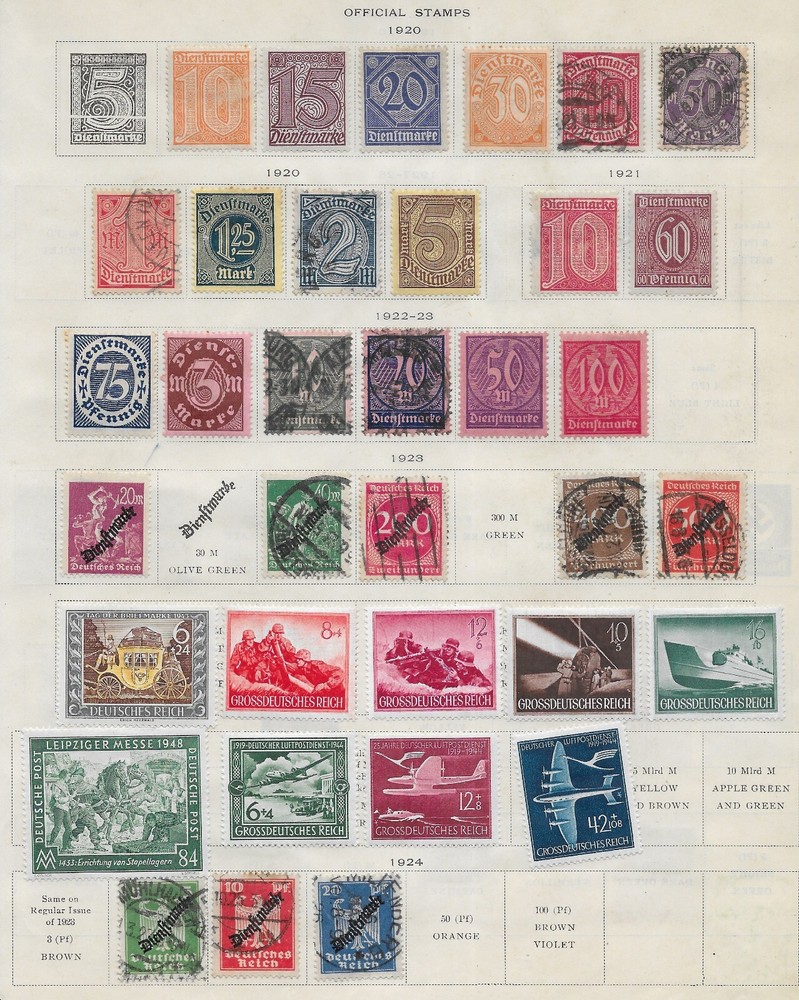 35 Germany Back of Book Stamps from Quality Old Antique Album 1920-1948
