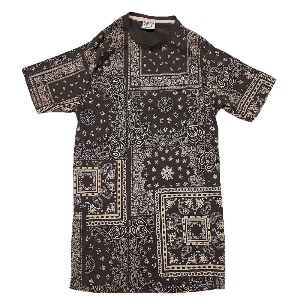 Maison Article T-Shirt Men’s Brown Paisley Bandana Small