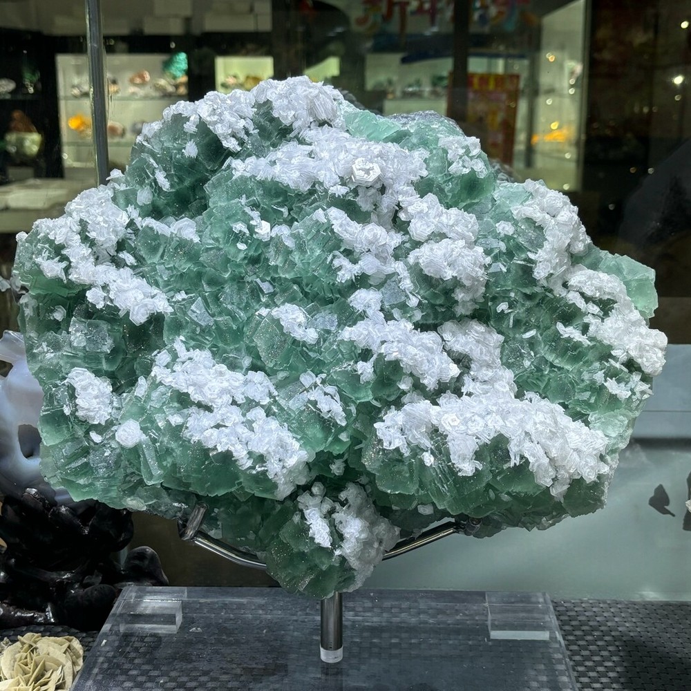 38.5LB Natural Fluorite Quartz Rough Crystal Healing Mineral Specimen Point