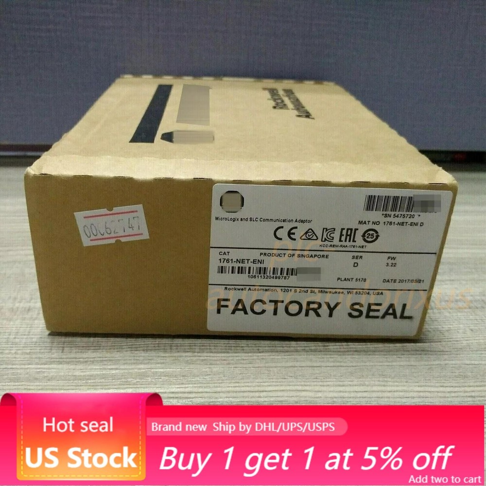 New Sealed AB 1761-NET-ENI MicroLogix  SLC Communication Adaptor US Free Tax