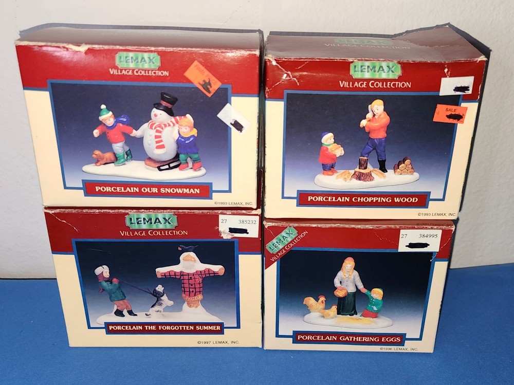 Lemax Miniature Accessories Chopping Wood Snowman Eggs Forgotten Summer