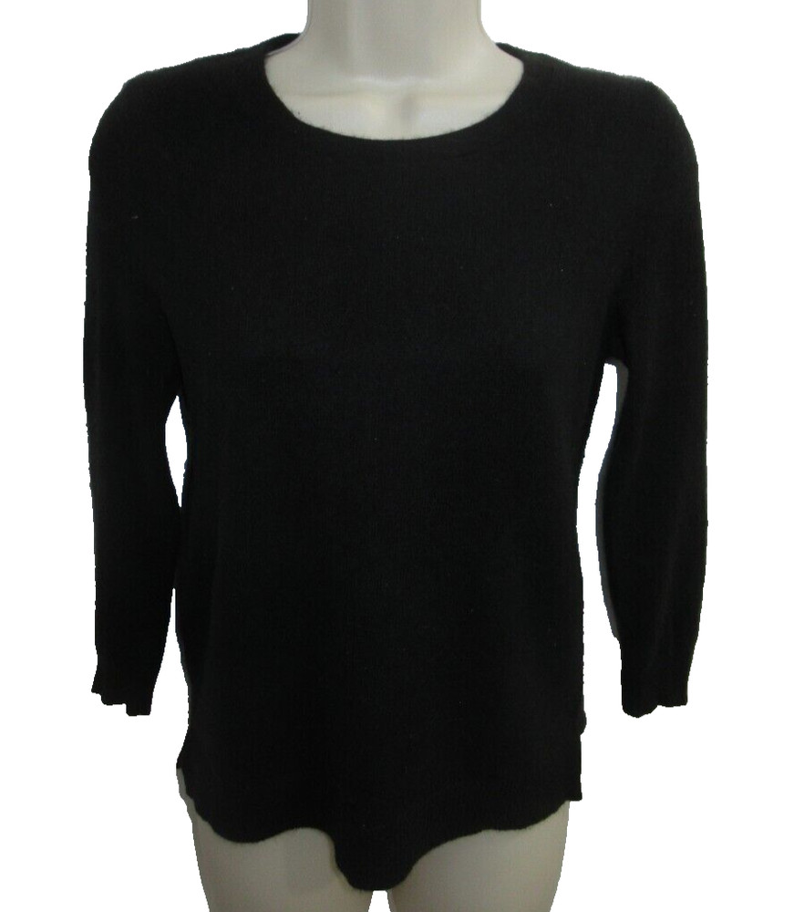 Ann Taylor 100% Cashmere Black 3/4 Sleeve Sweater Size S May fit XS