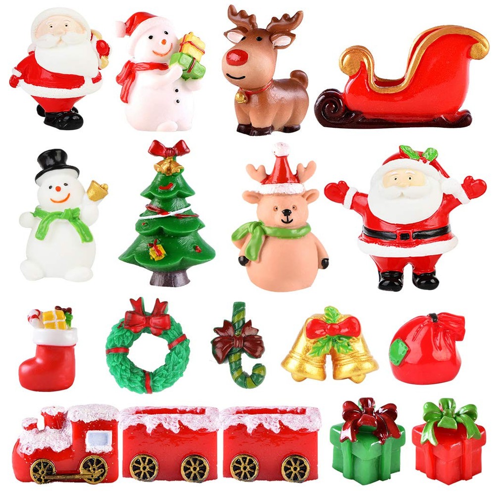 Christmas Mini Santa Figurine Ornament Xmas Micro Landscape Décor  