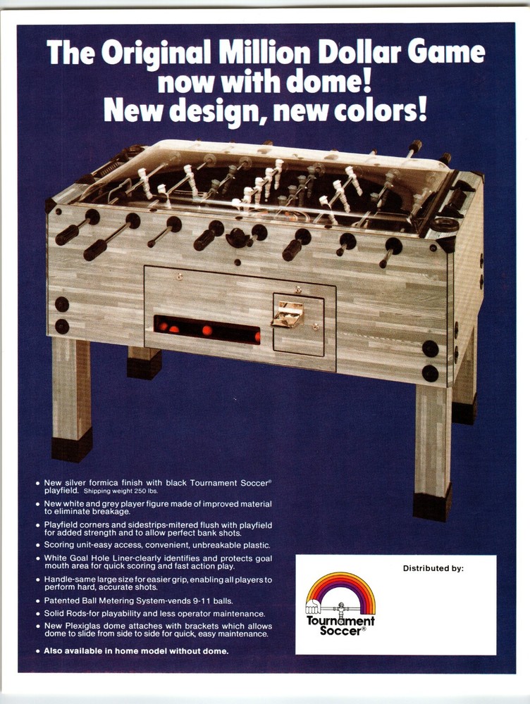 Tournament Soccer Foosball FLYER Original Game Promo Artwork Vintage 8.5