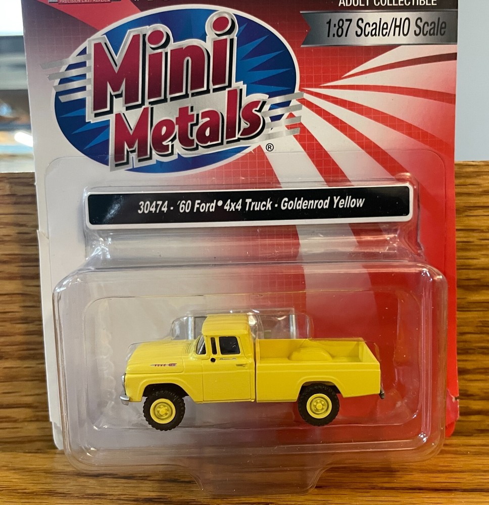 Mini Metals Collectibles 1960 Ford Yellow 4x4 Pickup Truck HO 30474