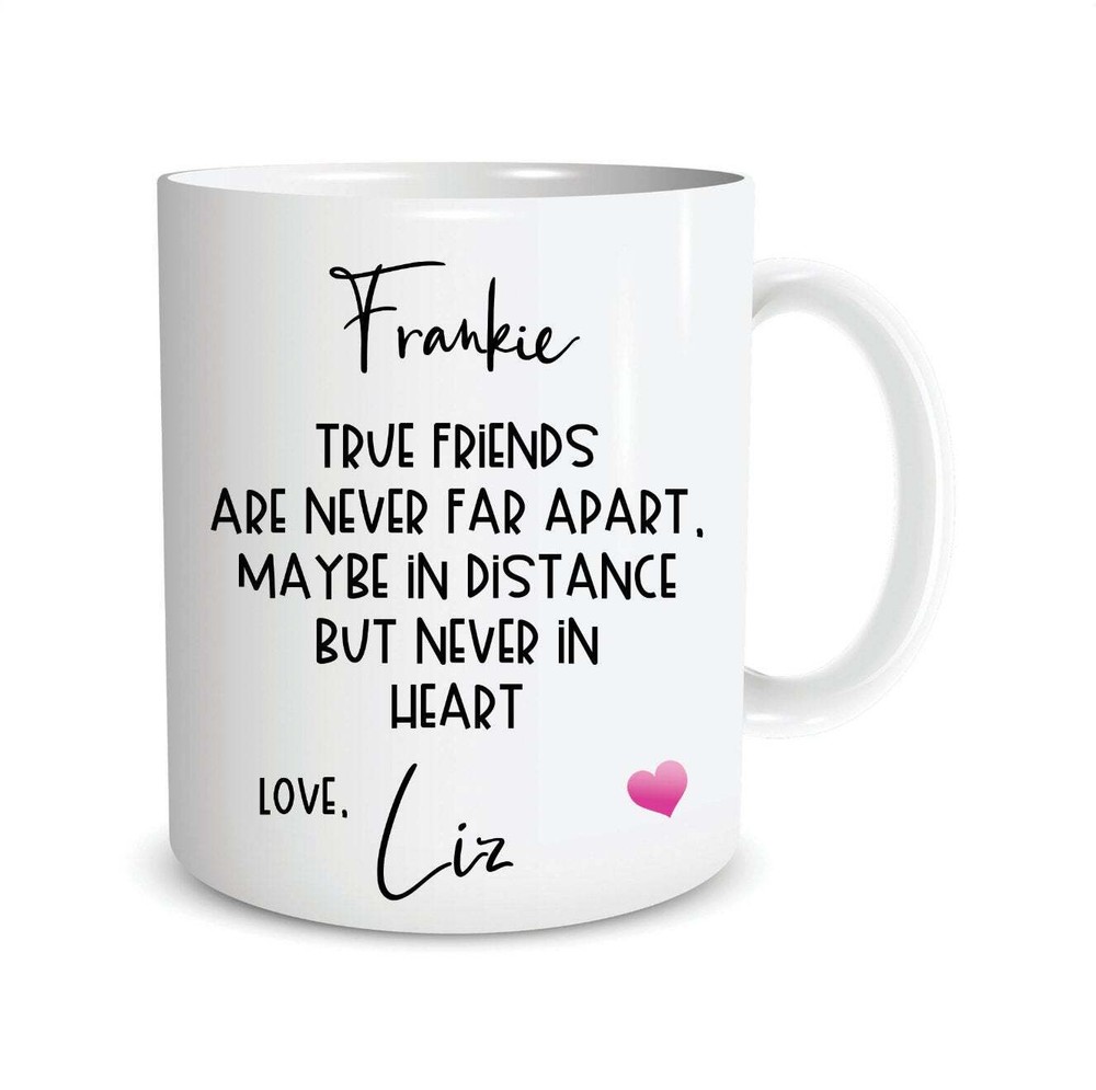 Friends Mug Personalised True Friends Are Never Far Apart Botanical Ceramic Mug