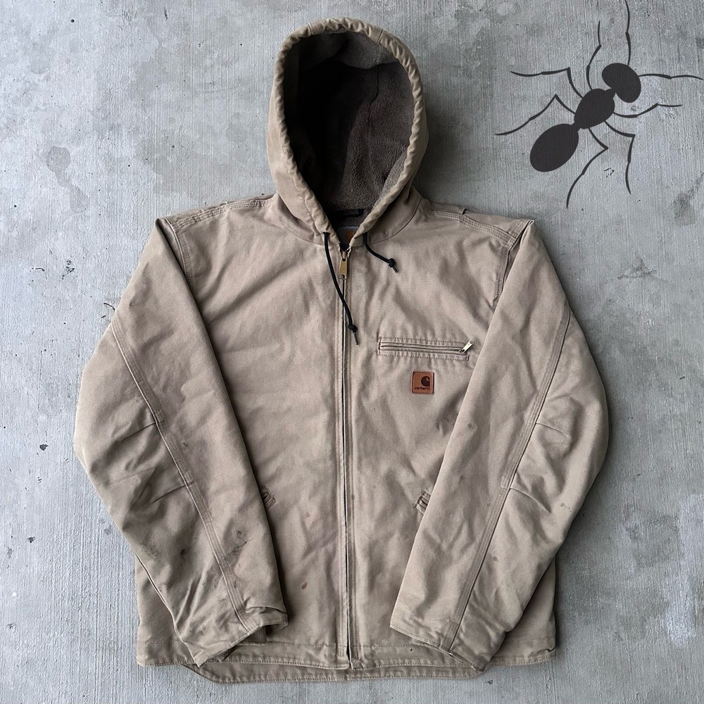 Vintage Y2K Carhartt j141 light brown Sierra Sherpa lined work wear jacket