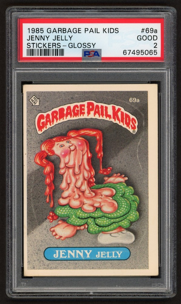1985 GARBAGE PAIL KIDS JENNY JELLY #69a STICKERS - GLOSSY 1ST YEAR PSA 2 GOOD