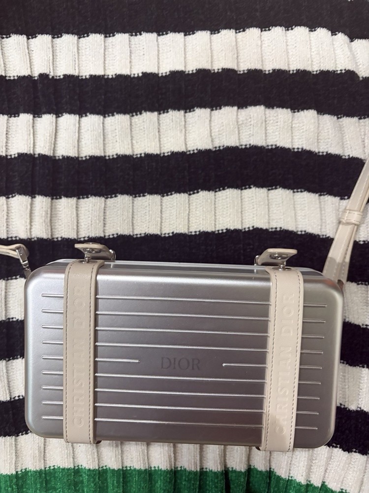 RIMOWA Personal Clutch DIOR Silver /Beige Cross Body Bag - USED