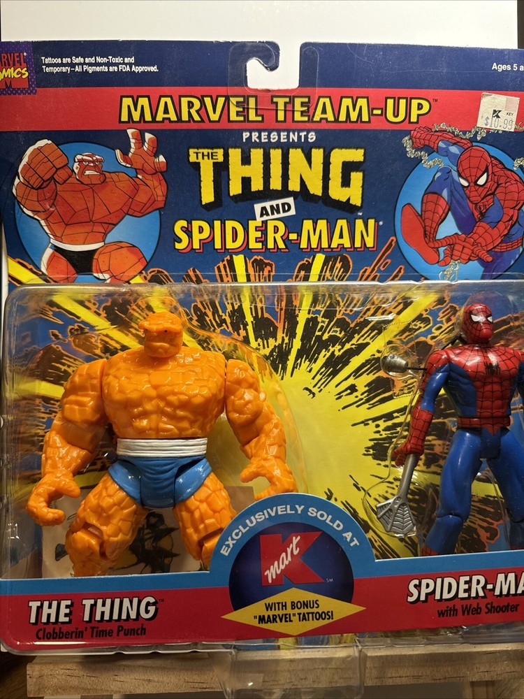 The Thing and Spider-Man Team Up K-Mart X-Men MARVEL COMICS Toy Biz NEW Sealed