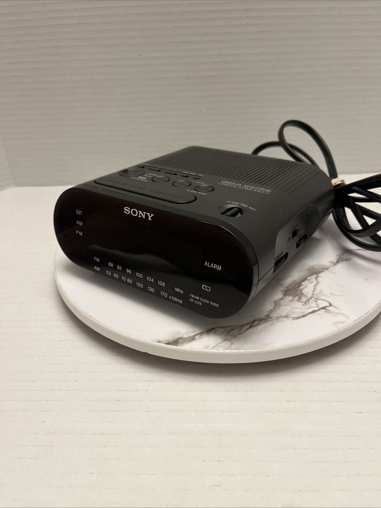 Sony Dream Machine ICF-C218 Black AM FM Digital Alarm Clock Radio - WORKS