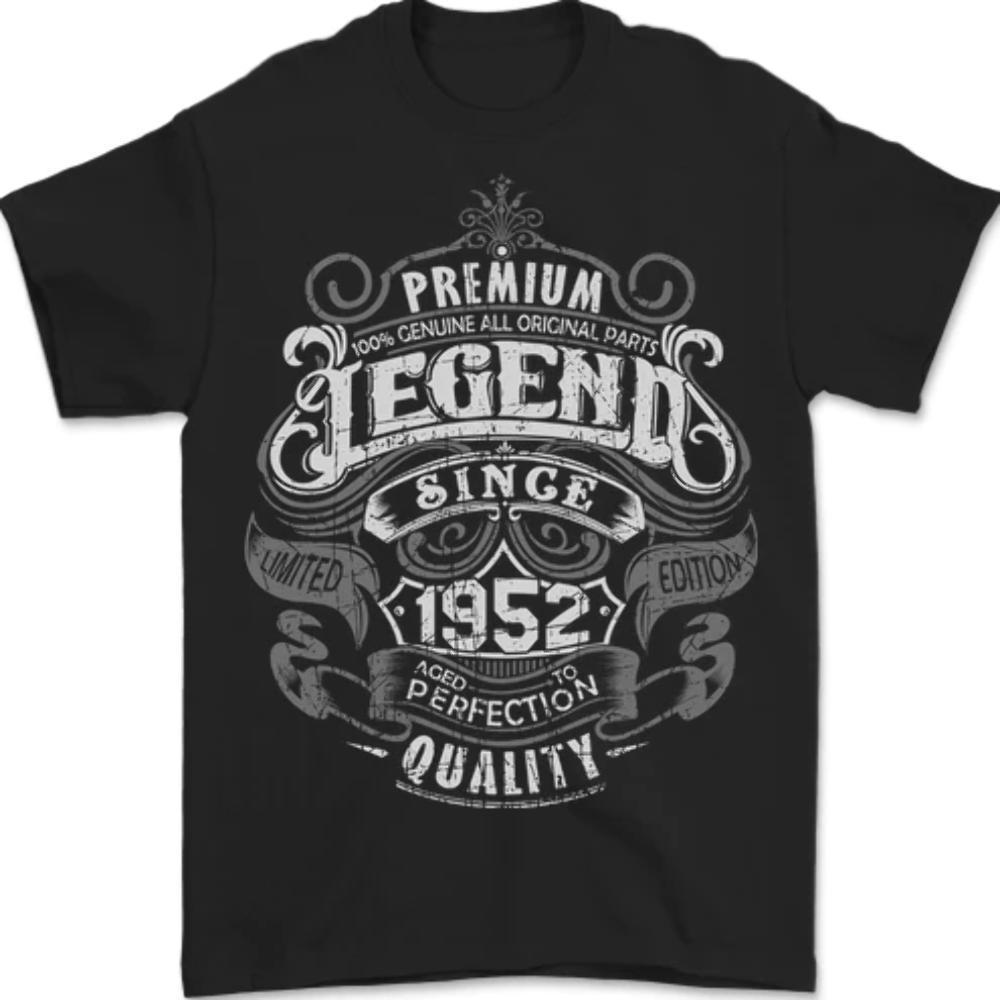 Premium Legend 71st Birthday 1952 Mens T-Shirt 100% Cotton