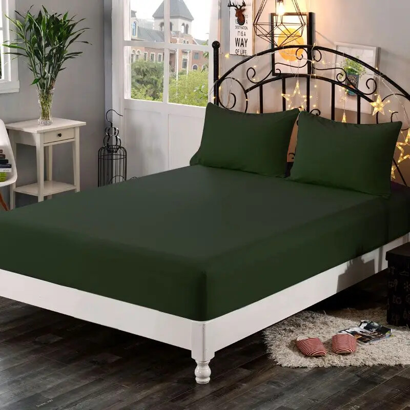 1PC 100% Polyester Fitted Sheet with Elastic Band for Secure Mattress Fit