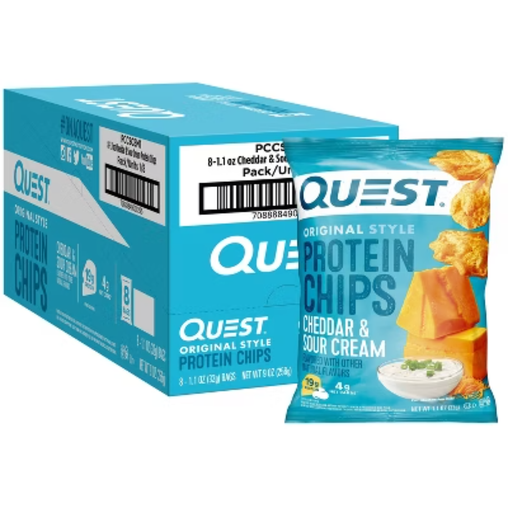 Quest Nutrition Cheddar Sour Cream Protein Chips 1.1oz 8-Count Pack