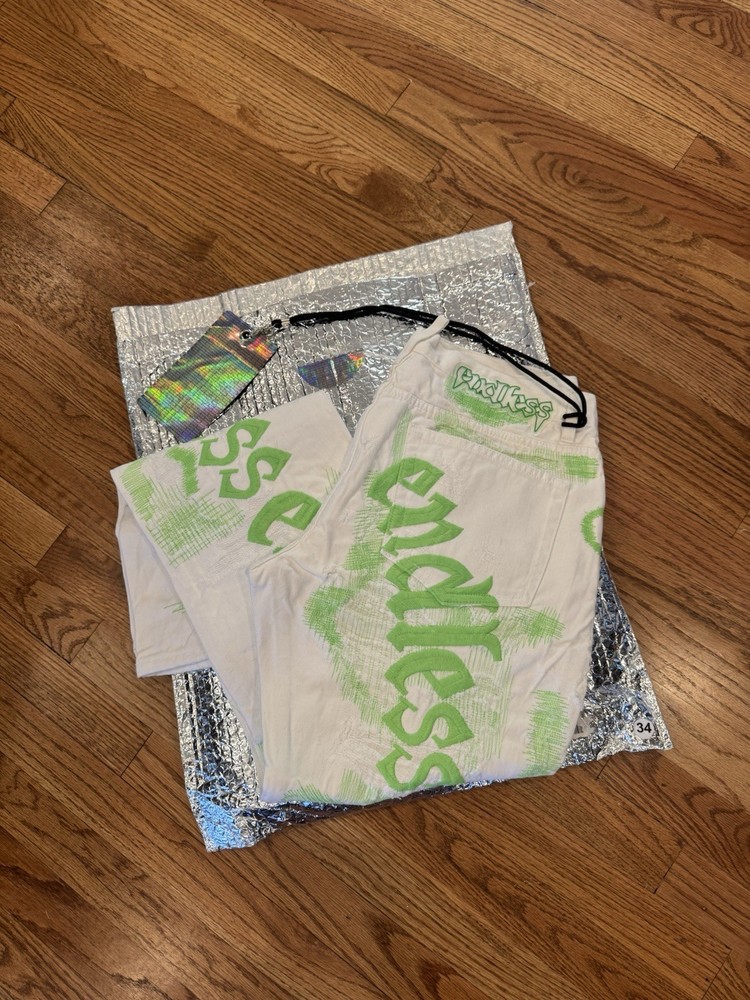 Endless Denim “Green On White” BRAND NEW SIZE 34