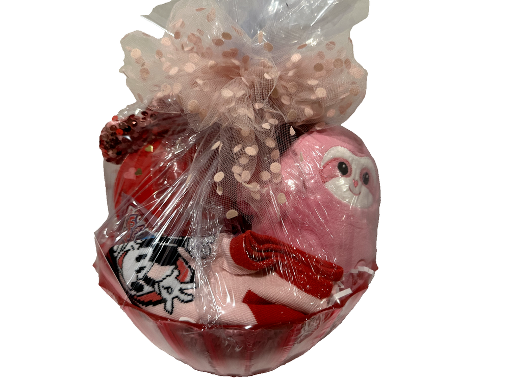 Valentines Day Gift Basket Choice Girl's/ Women/ Men Variety Candy Socks Treats-image