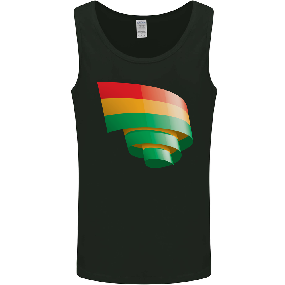 Curled Bolivia Flag Bolivian Day Football Mens Vest Tank Top