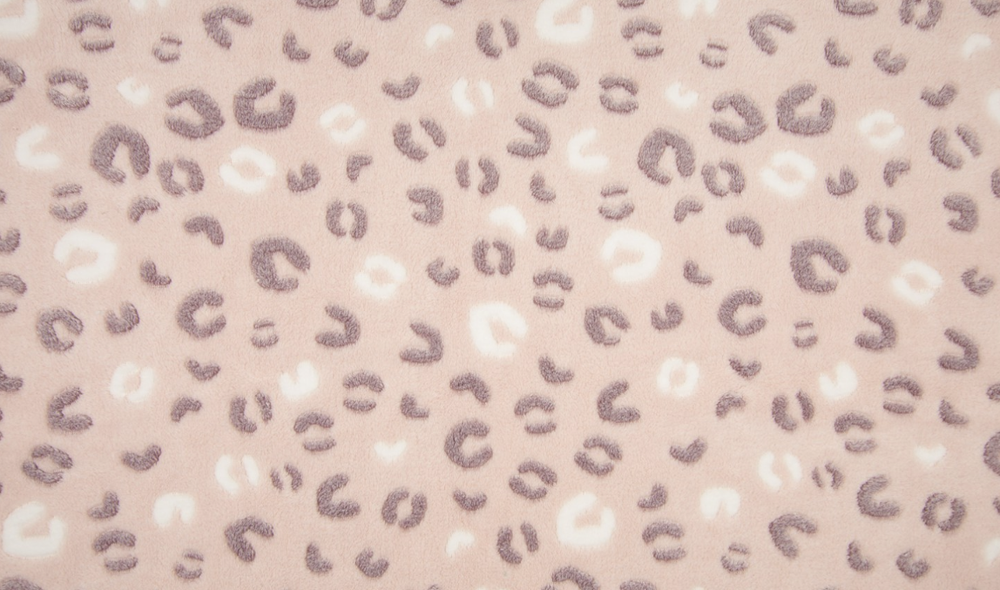 Luxury Super Soft Coral Cuddle Fleece Fabric Material - LEOPARD ROSE