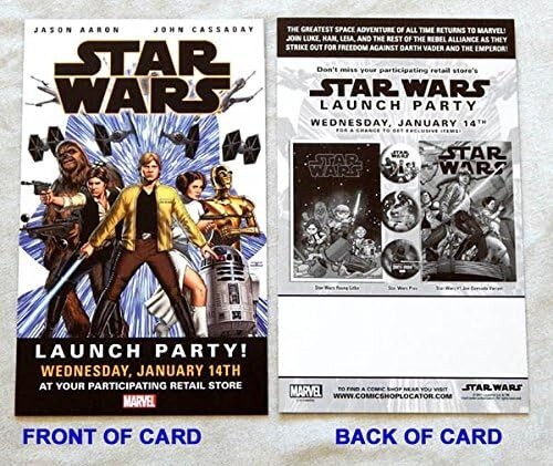 Star Wars #1 Comic Launch Party Promo Card Marvel 2014 Rare New