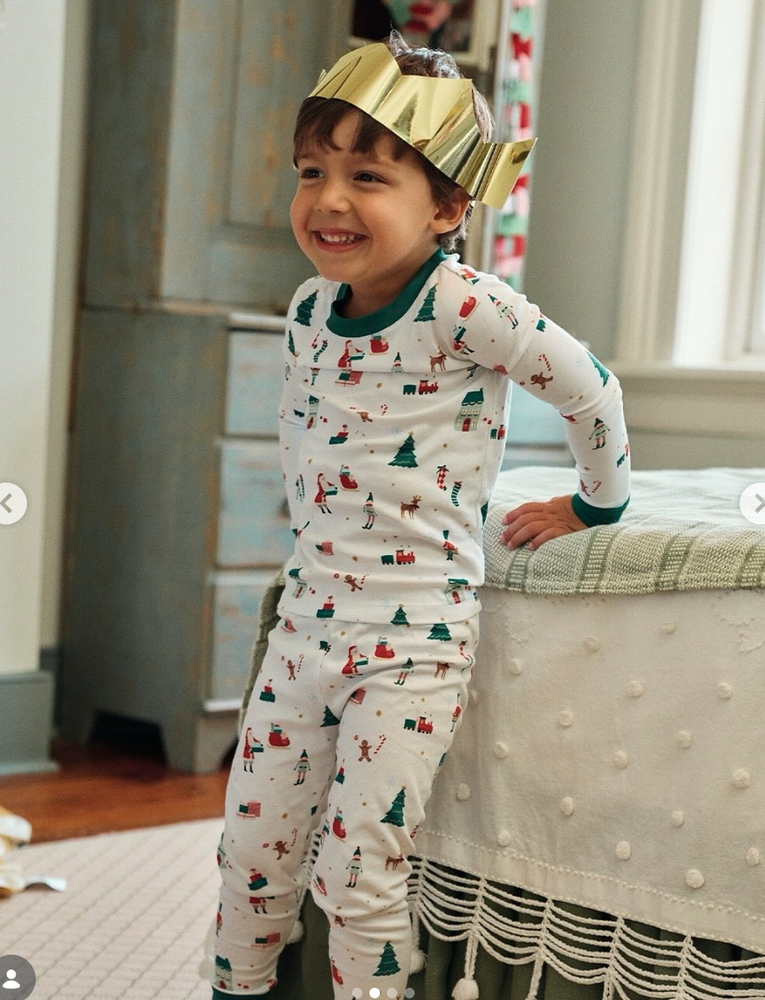 Lake x Meri Meri NWOT Christmas Holiday Pima Cotton Long Long Pajamas Size 5 Kid