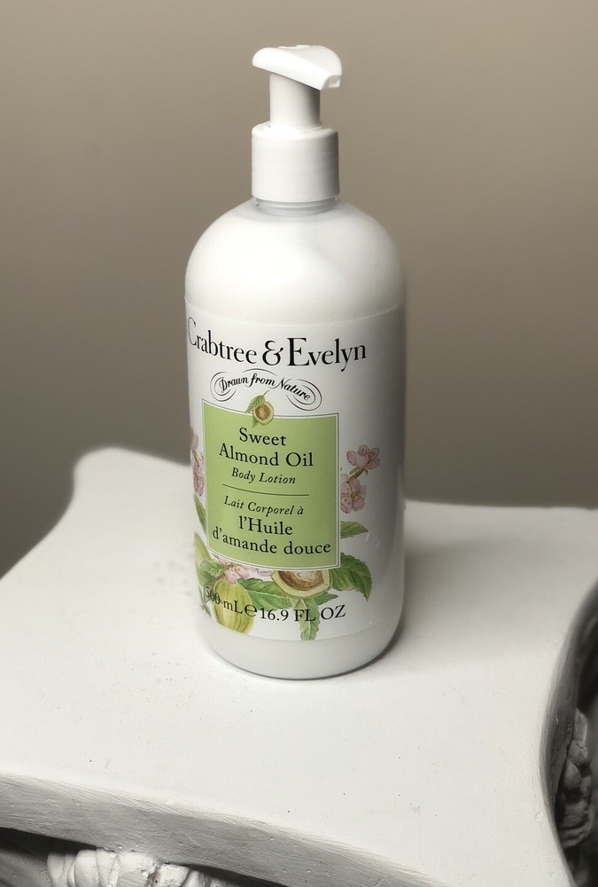 Crabtree & Evelyn ACEITE DE ALMENDRAS DULCES Loción Corporal con Bomba 16.9 OZ 500 ml NUEVO