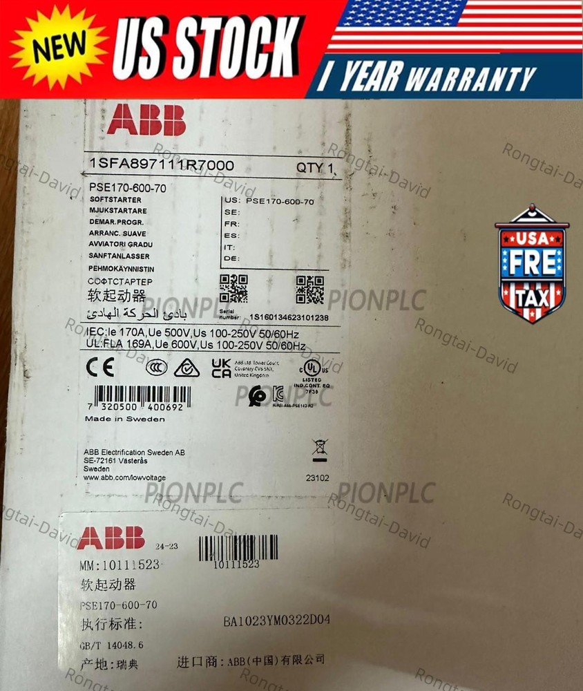 1PCS ABB PSE170-600-70 soft starter Brand New Fast Shipping