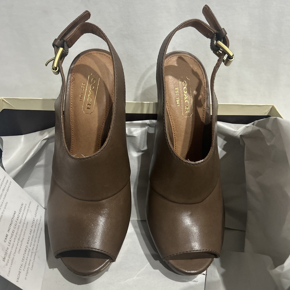 COACH WOMEN’S SHOES TAN LEATHER SLINGBACK SIZE 5