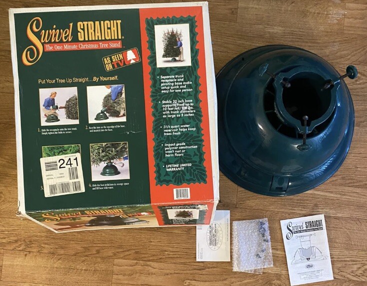 Swivel Straight One Minute Christmas Tree Stand Holds Up to 10' & 100lb 1-Person