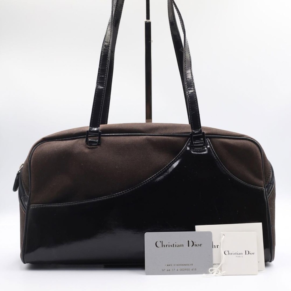 Dior Mini Boston Enamel Shoulder Bag Vintage Galliano Luxury Handbag