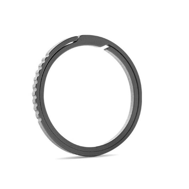 Titanium Keychain Rings, 2Pcs 1.1-inch Split Side Pushing Key Rings, Silver Tone