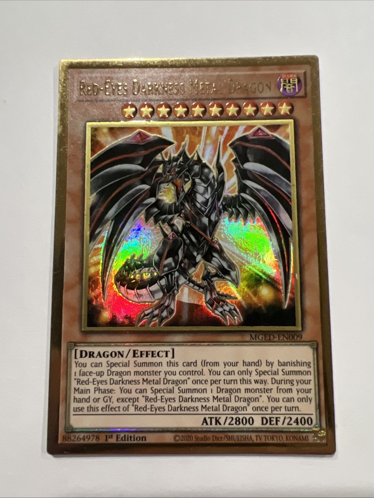YuGiOh Red-Eyes Darkness Metal Dragon MGED-EN009 Gold Rare Card