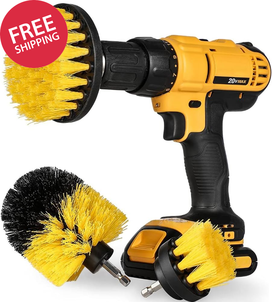 [3 Pack] Auto Detailing Drill Brush Set, Wheel Cleaner Brush, Car Cleaner Wash B