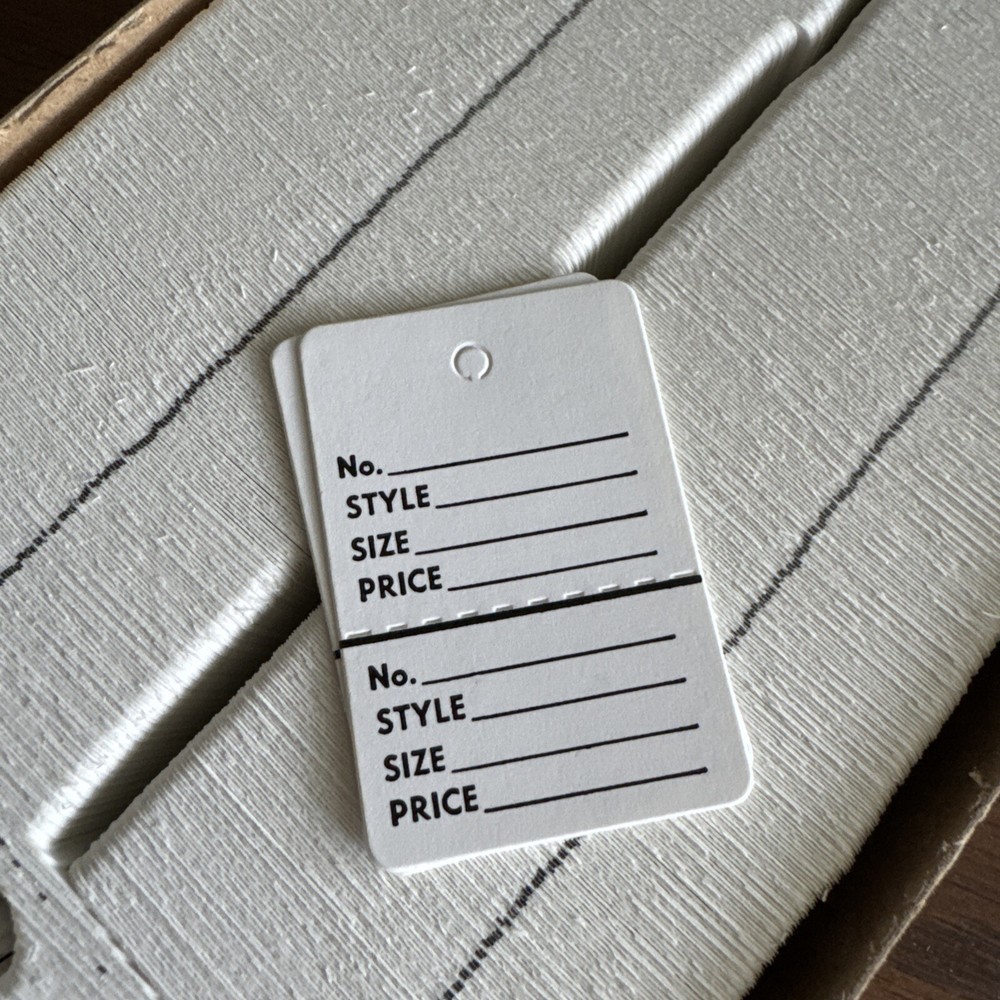 Perforated 2-Part Unstrung Merchandise Tags 1-1/4” x 1-3/4” 900 Count for Pricing and Coupons-image