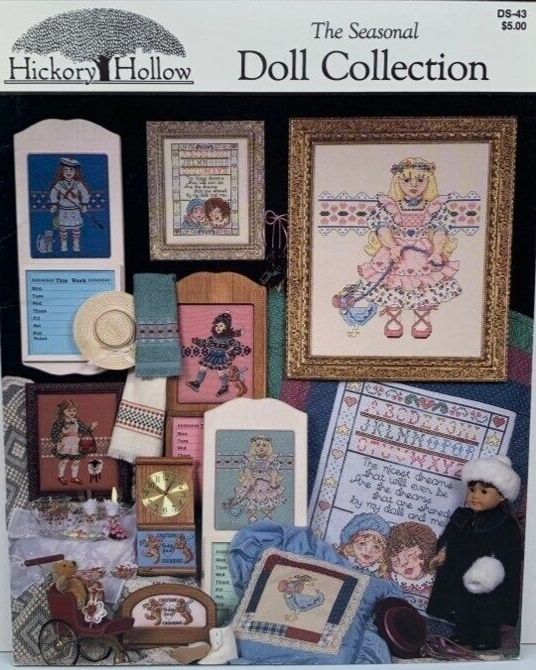 The Seasonal Doll Collection Cross Stitch Booklet DS-43 Hickory Hollow Dolls Vtg-image