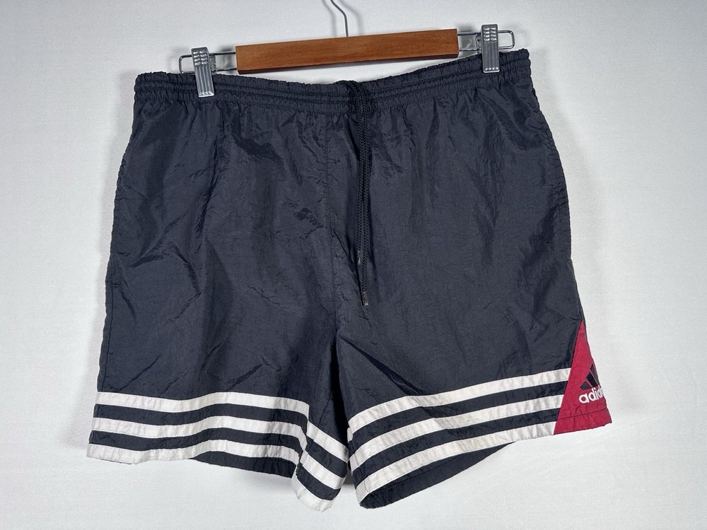 Adidas 90s Vintage Shorts Nylon Black Size S Used See Pics