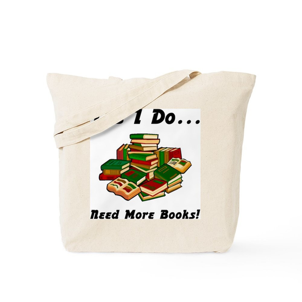 CafePress More Books! Natural Canvas Tote Bag, Cloth Shopping Bag (65382420)
